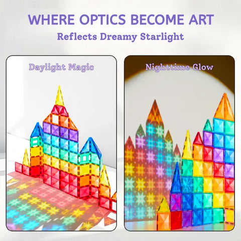 Mideer Colorful Magnetic Tiles Glow Mosaic 80 Pieces