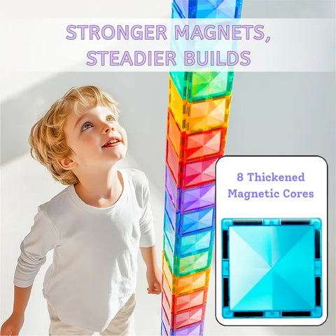 Mideer Colorful Magnetic Tiles Glow Mosaic 80 Pieces