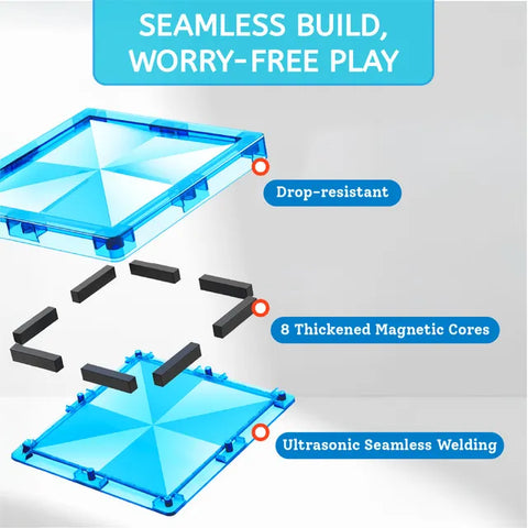 Mideer Colorful Magnetic Tiles Glow Mosaic 80 Pieces