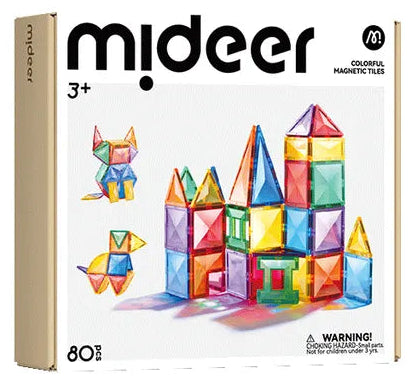 Mideer Colorful Magnetic Tiles Glow Mosaic 80 Pieces