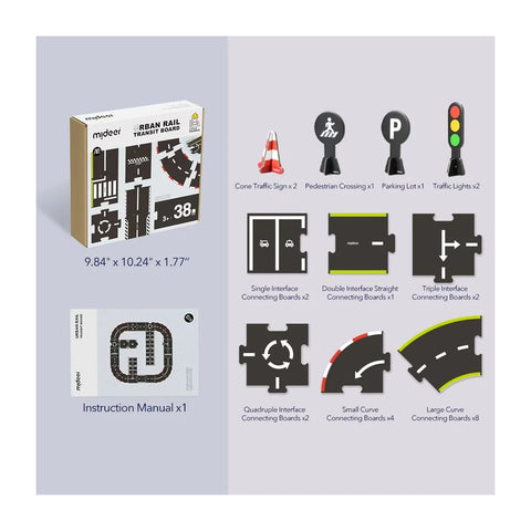 Mideer Urban Rail Transit Road Set 38 Pieces