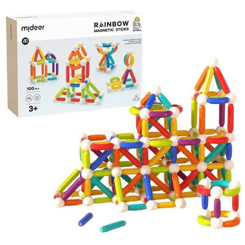Mideer Rainbow Magnetic Sticks 100 Pieces