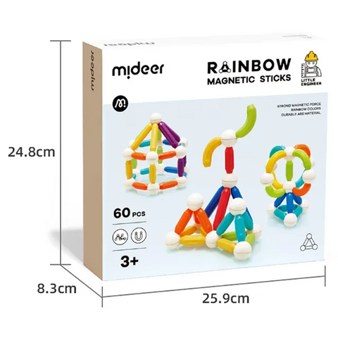 Mideer Rainbow Magnetic Sticks 60 Pieces