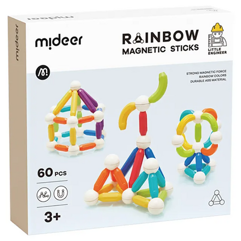 Mideer Rainbow Magnetic Sticks 60 Pieces