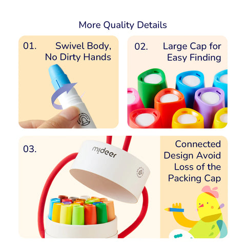 Mideer Silky Crayons 36 Colors