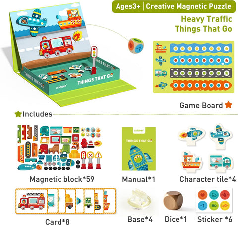 Mideer Things That Go Magnetic Playset 59 Pieces