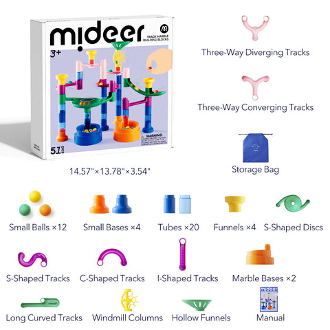Mideer Track Marble Building Blocks 51 Pieces