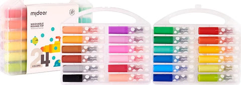 Mideer Washable Round Tip Markers 24 Colours