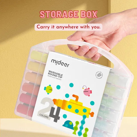 Mideer Washable Round Tip Markers 24 Colours