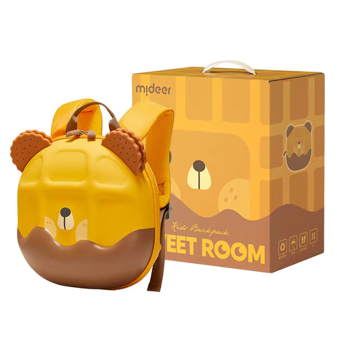 Mideer Yellow Sweet Room Waffle Bear Backpack 26cm