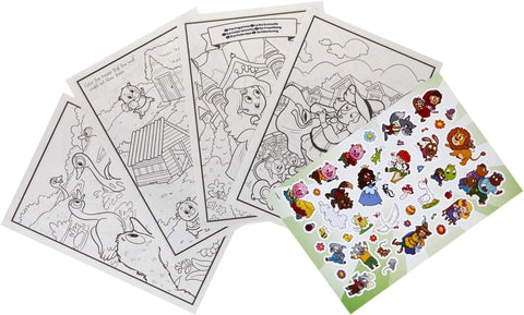 Mini Kids Giant Coloring Book & Stickers Sheet, Fairy Tale