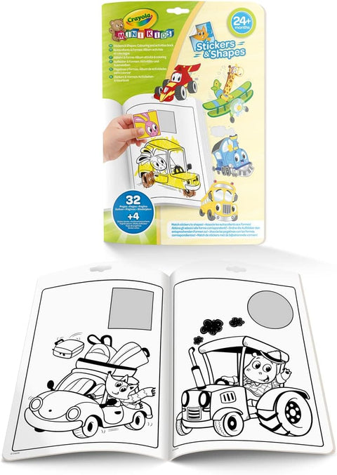 Mini Kids Stickers & Shapes Whimsical Wheels Activity Book