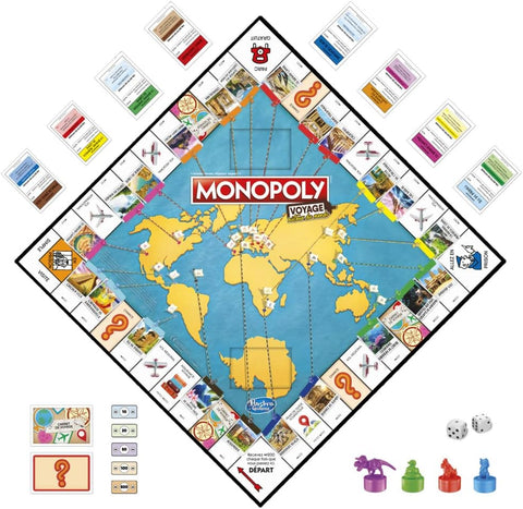 Monopoly Voyage Autour du Monde Jeu de société, French