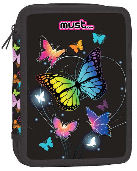 Must Butterflies Double Decker Filled Pencil Case