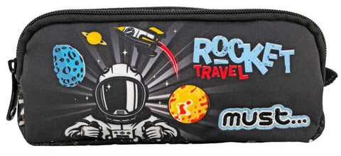 Must Energy Rocket Travel 2 Zippers Pencil Case