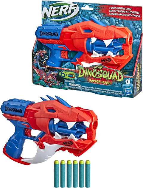 Nerf DinoSquad Raptor-Slash Dart Blaster, 6-Dart Rotating Drum