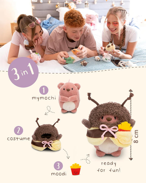 Nici Soft Toy Set Mymochi Bear Nomo With French Fries and Bee Costume 8cm