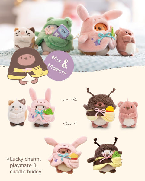 Nici Soft Toy Set Mymochi Bear Nomo With French Fries and Bee Costume 8cm