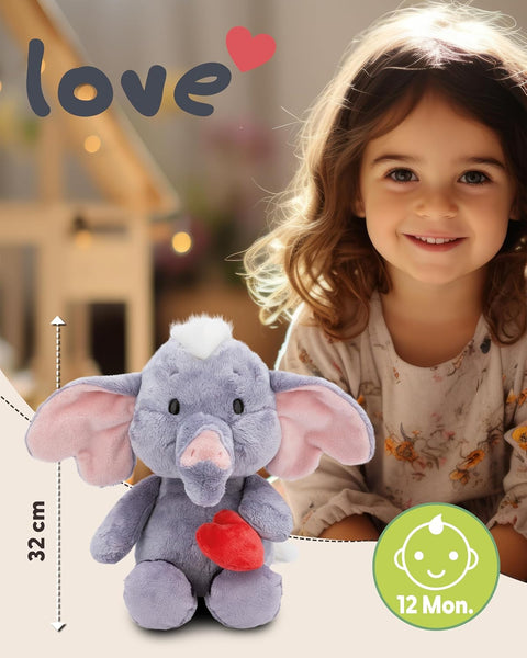 Nici Soft Toy Love Elephant Dark Grey With Magnetic Heart 32cm