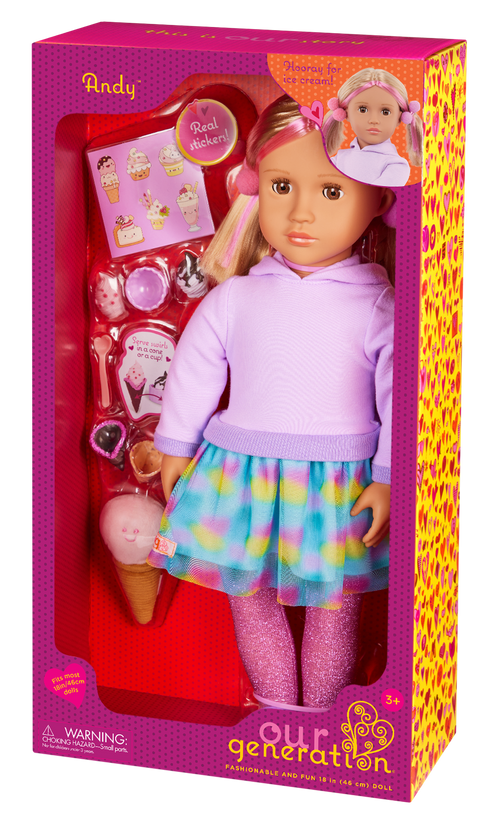 Our Generation Andy 18" Doll with Ice Cream Accessories