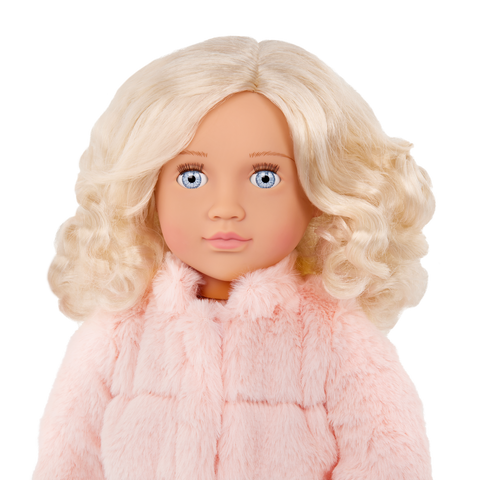 Our Generation Ava 18" Fashion Doll with Pink Faux-Fur Coat