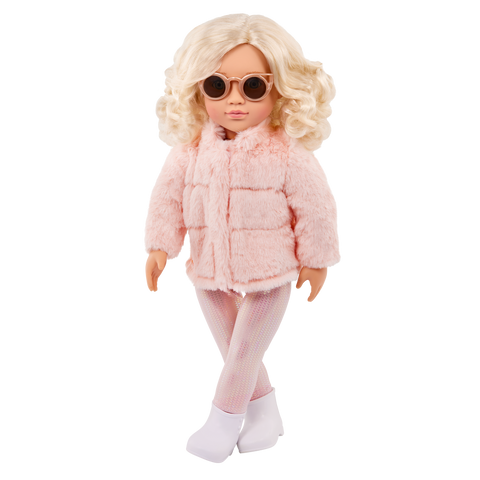 Our Generation Ava 18" Fashion Doll with Pink Faux-Fur Coat