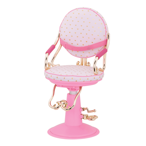 Our Generation Sitting Pretty Salon Chair Gold Hearts for 18" Dolls