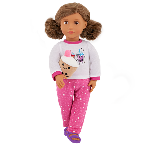 Our Generation Best Teas Pajama Outfit & Bubble Tea Plush for 18" Dolls