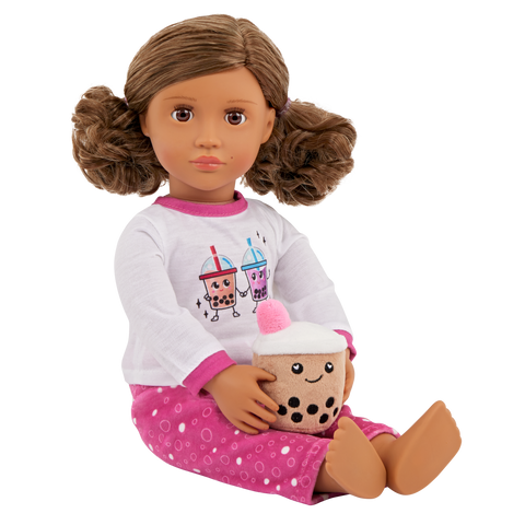 Our Generation Best Teas Pajama Outfit & Bubble Tea Plush for 18" Dolls