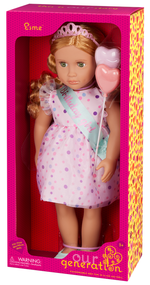 Our Generation Esme 18" Doll & Birthday Accessories