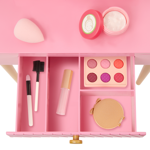 Our Generation Fabulous Fun Vanity Set Pink Vanity Table & Accessories for 18" Dolls