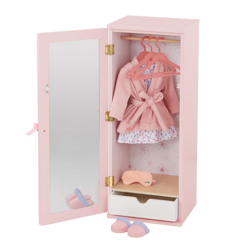 Our Generation Fashion Closet Wooden Wardrobe Furniture Set & Outfits for 18" Dolls