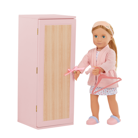 Our Generation Fashion Closet Wooden Wardrobe Furniture Set & Outfits for 18" Dolls