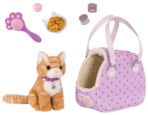 Our Generation Hop In Cat Carrier Pet Carrier & Plush Kitten Set for 18" Dolls