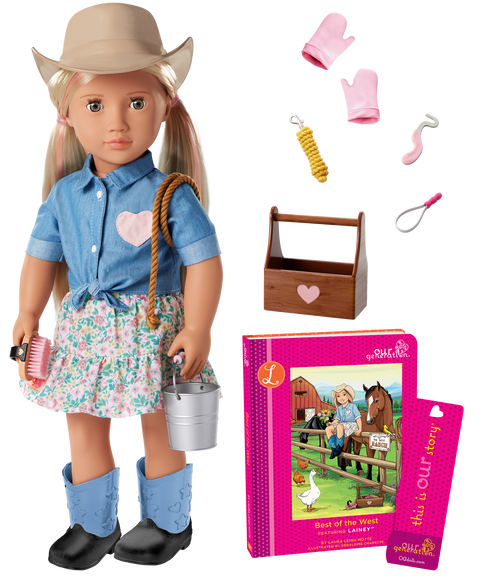Our Generation Lainey Posable 18" Cowgirl Doll & Storybook