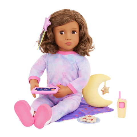 Our Generation Luna Posable 18" Slumber Party Doll & Storybook
