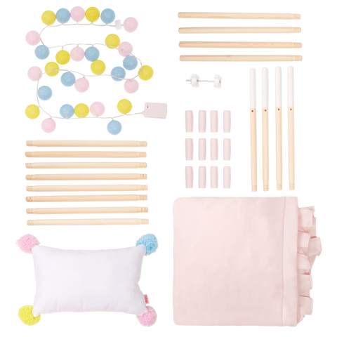 Our Generation Suite Retreat Kids' Play Tent with Globe String Lights & Pillow