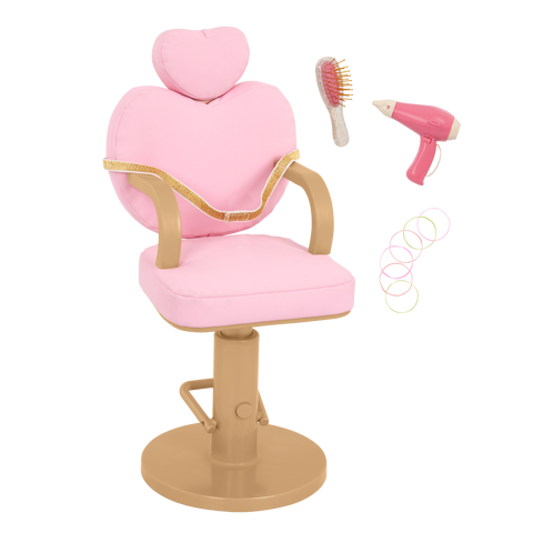 Our Generation Sweet Styles Salon Chair Hair Styling Accessory Set for 18" Dolls
