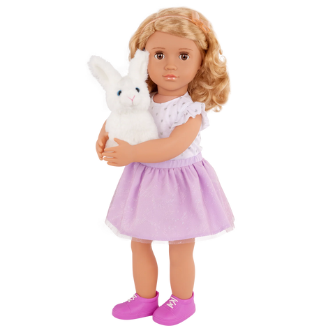 Our Generation Tabby Posable 18" Doll & Pet Bunny Set