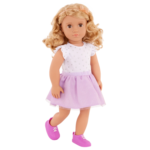 Our Generation Tabby Posable 18" Doll & Pet Bunny Set