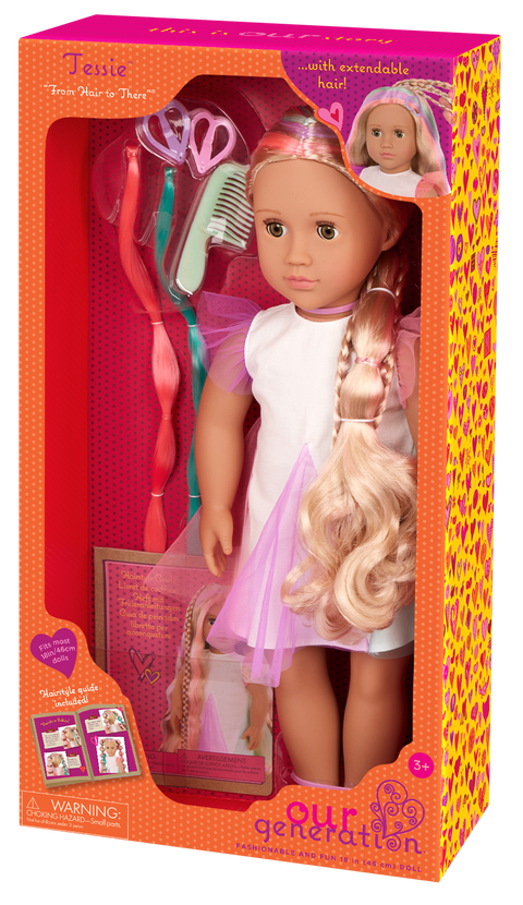 Our Generation Tessie “From Hair to There” 18'' Hair Grow Doll with Extendable Braid