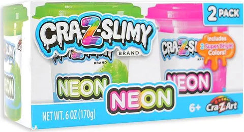 Pack Of 2 Cra-Z-Slimy Neon Slime