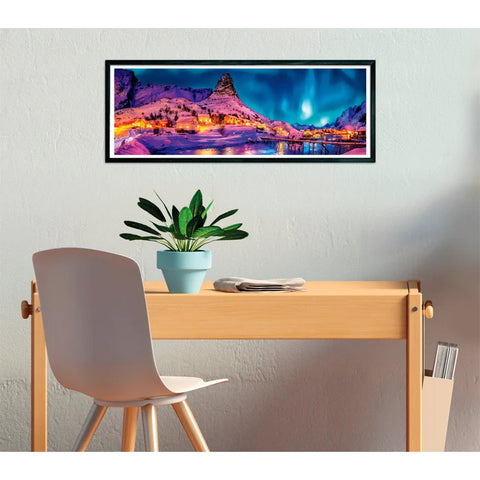 Panorama Colorful Night Over Lofoten Islands Puzzle, 1000 Pieces