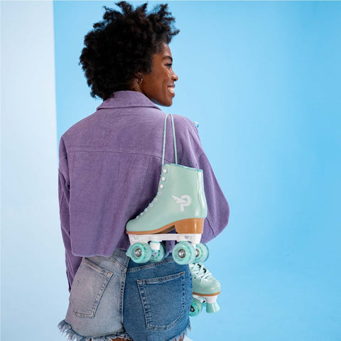 Yvolution PrettyFly Retro Roller Skates, Pastel Green Adjustable Size 35-38