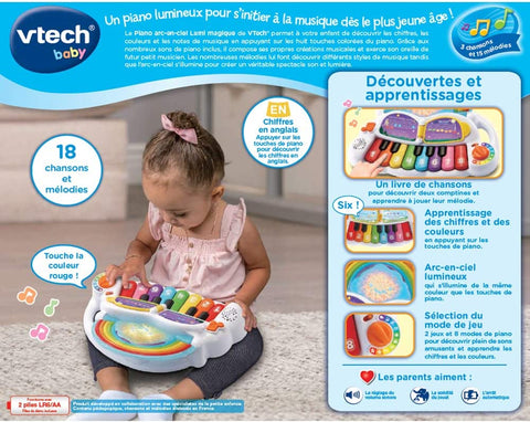 VTech Piano Arc En Ciel Lumi Magique, Jouet Piano Bébé