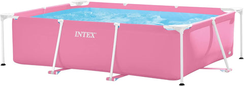 Pink Rectangular Frame Above Ground Pool 220x150x60cm