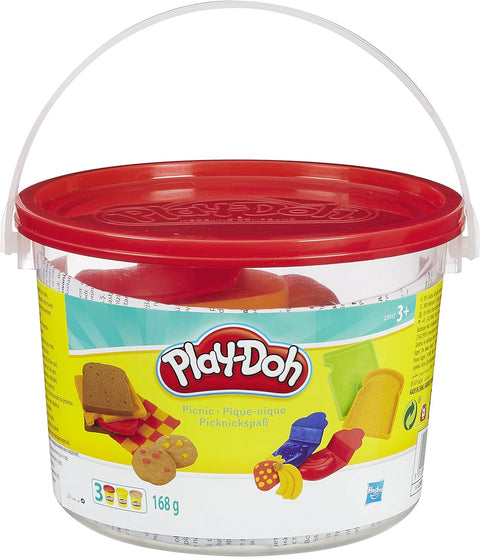 Play-Doh Mini Bucket Assorted, 3 Cans & Molds