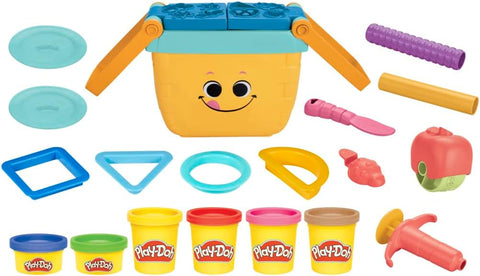 Hasbro Play-Doh Picnic Shapes Starter Set, 12 Tools and 6 Cans