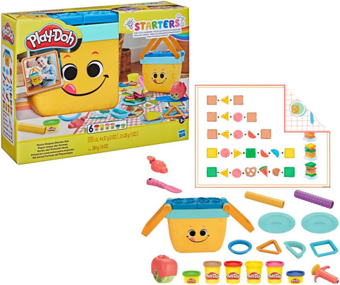 Hasbro Play-Doh Picnic Shapes Starter Set, 12 Tools and 6 Cans