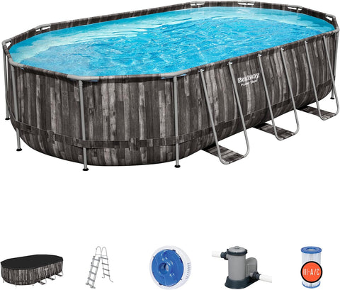 Bestway - Power Steel Above Ground Oval Pool Set 610x366x122cm